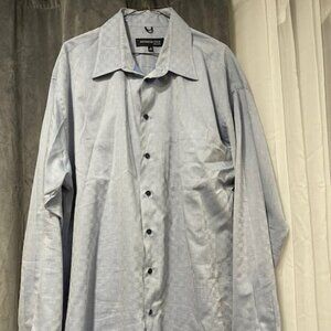 Kenneth Cole Blue checkered shirt, size 18 neck, sleeve 36 x 37. Great condition